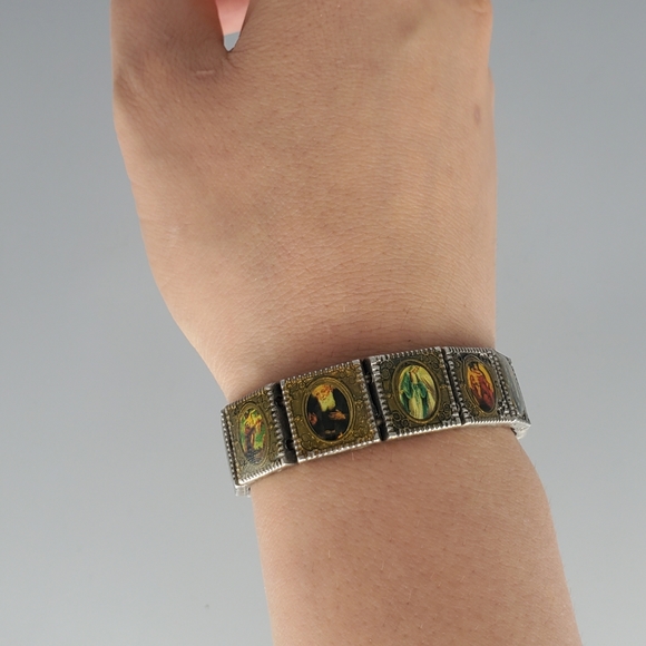Religious Saints Stretch Bracelet and Jor Bird Earrings - Picture 6 of 8